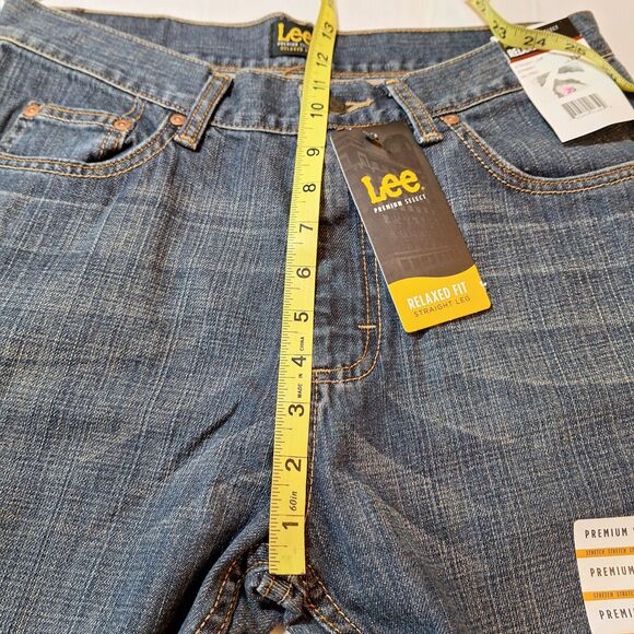 Lee Dark Acid Washed Premium Select Relaxed Fit Straight Leg Jeans Size 31x34 - Picture 6 of 12